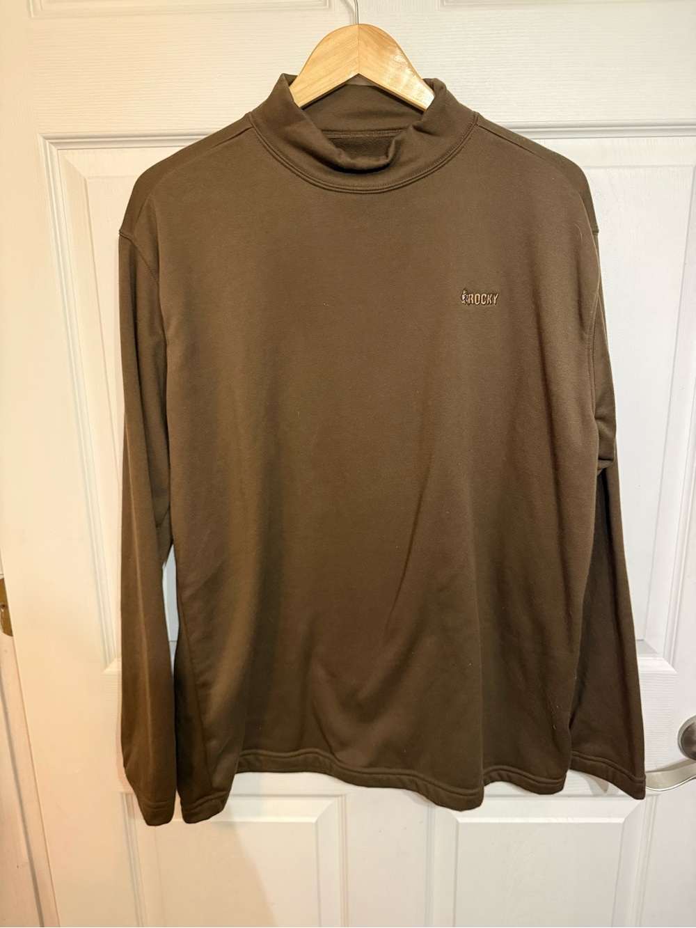 Rocky Brown Long Sleeve Mock Neck Shirt